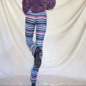 mesh knitted flare pants
